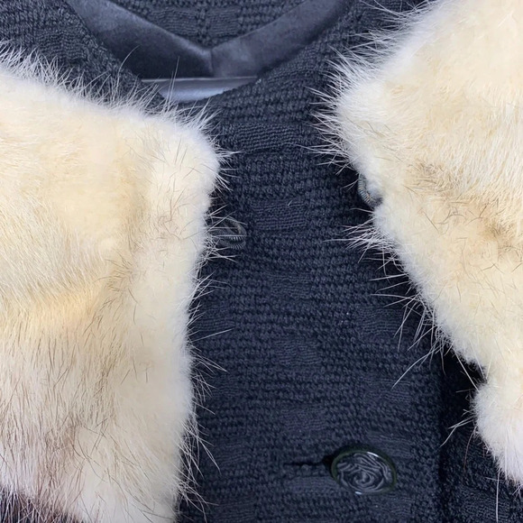 Vintage 3/4 Sleeve Fur Collar Jackey Made in USA - Picture 5 of 12